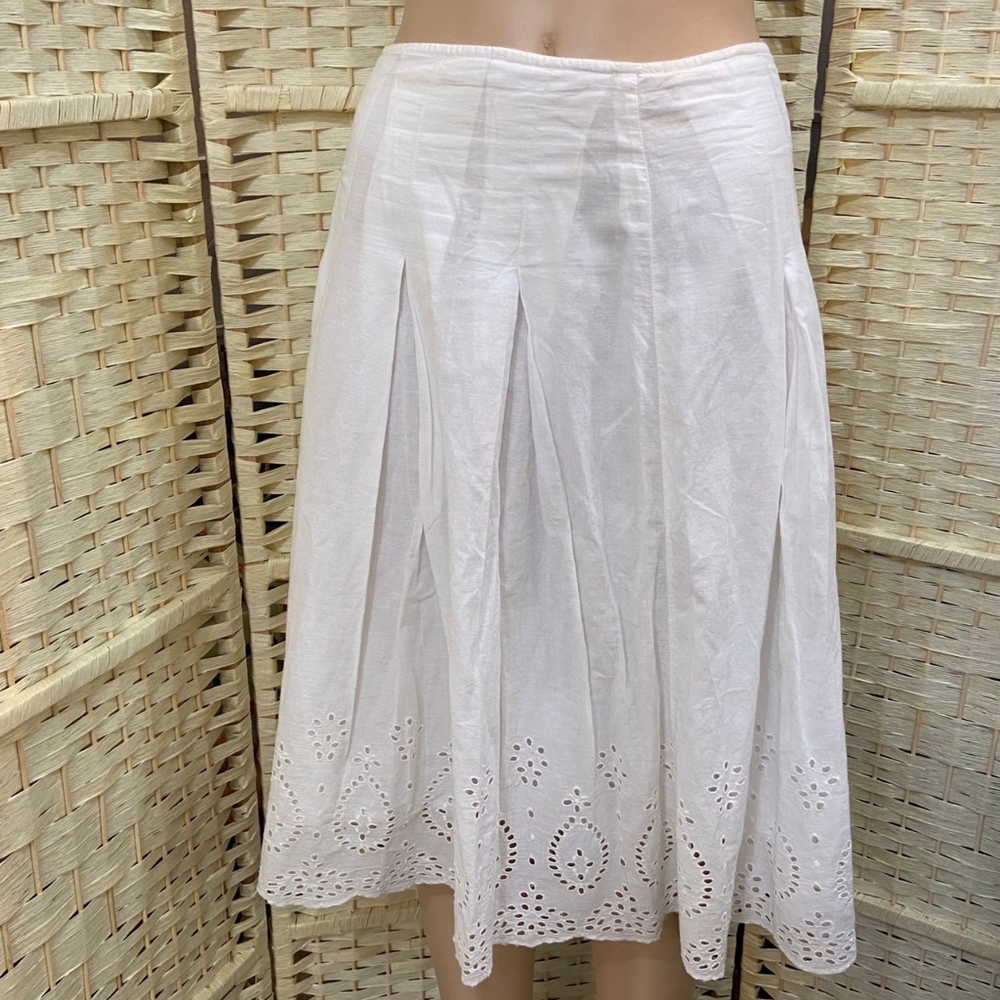 St. John's Bay White Eyelet Midi Skirt